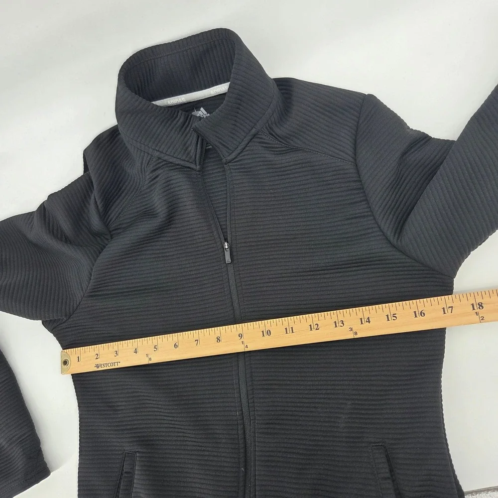 Adidas Womens Golf Ribbed‎ Full Zip Jacket Black Size Small New NWT